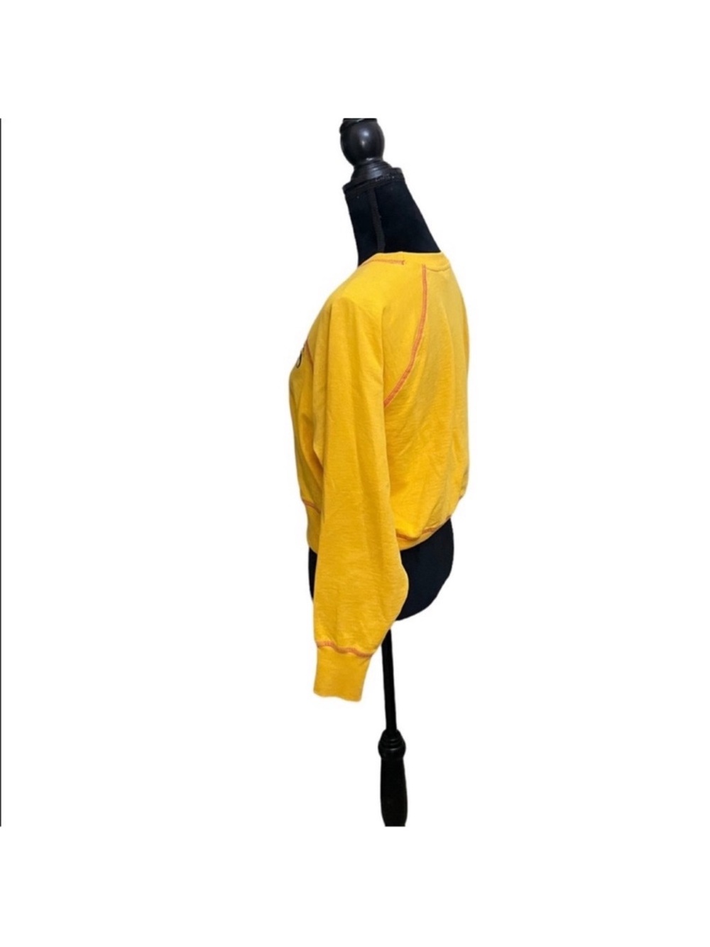 C & A Buying co casual yellow long sleeve embroidery rainbow sweatshirt large - Picture 6 of 12